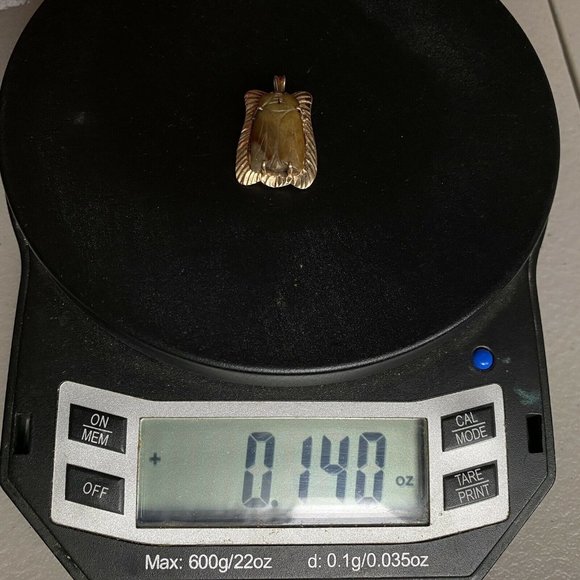 c1976 Carved Jade Cicada 14K Gold Handmade Pendant Brooch Combo Vintage Jewelry - Picture 11 of 12